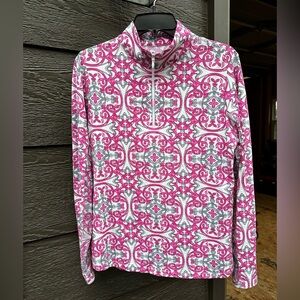 IBKUL Women’s Pink and White Patterned Top UPF+ 50 Quick Dry Size Medium